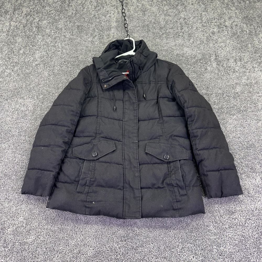 Gerry Coat Womens Small Black Puffer Hooded Full Zip Warm Outdoor
